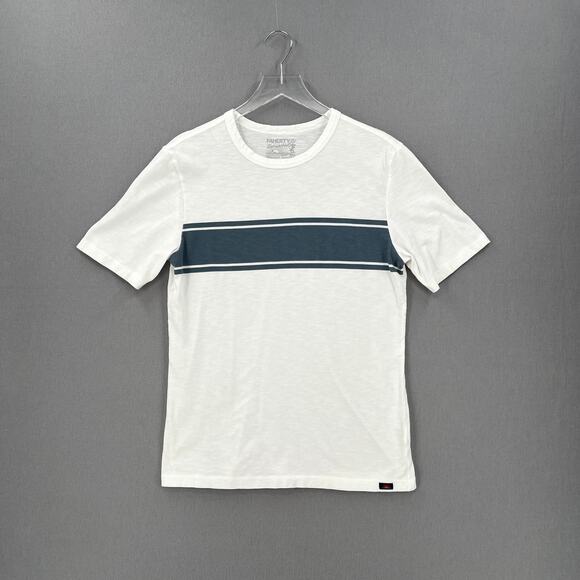 Faherty Other - FAHERTY Sunwashed Tee White Surf Stripe Mens Organic Cotton Short Sleeve Crew